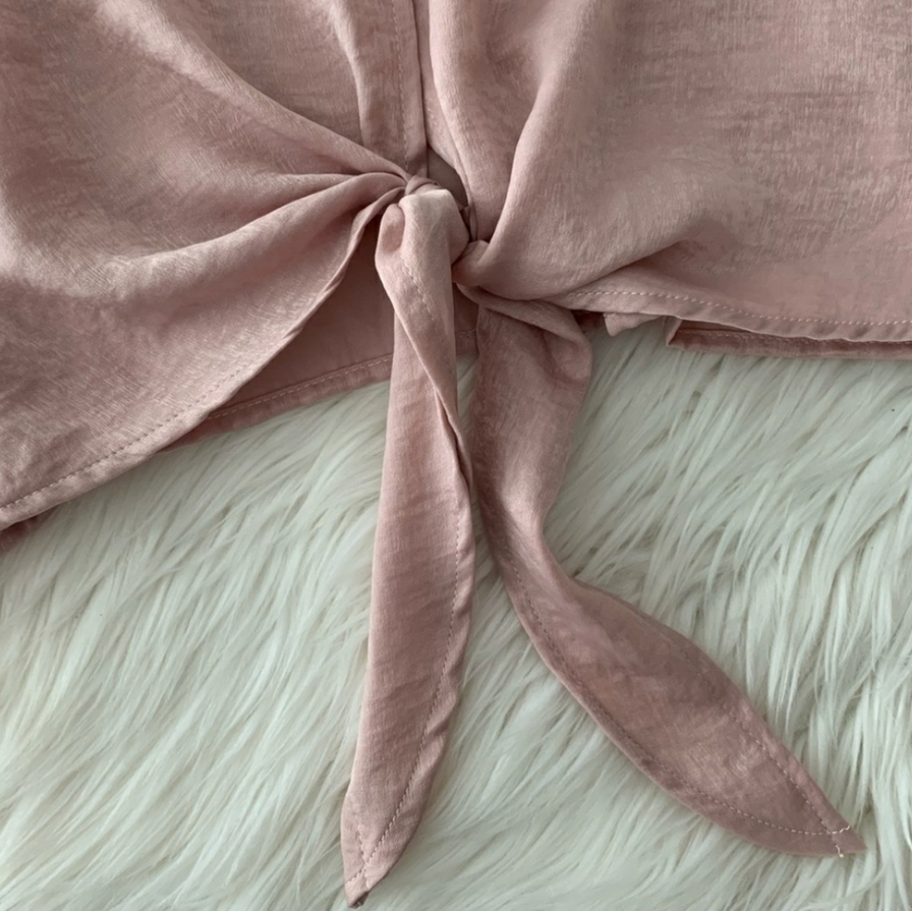 Dusty Rose pink crop top. Large - Picture 3 of 4